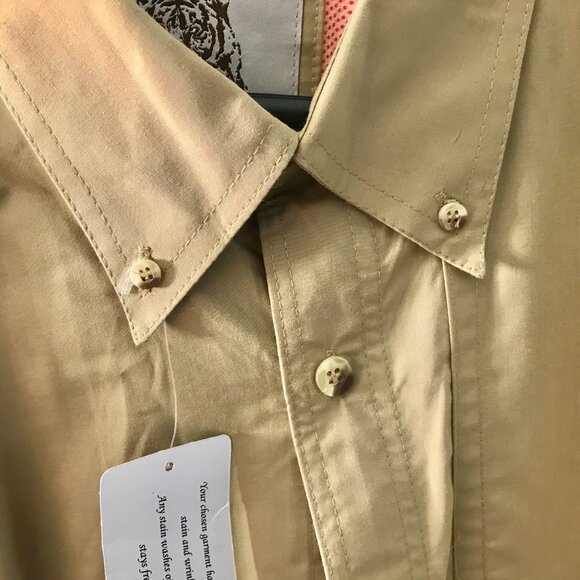 Men's Tiger Hill Beige and Orange Yoke Shirt - Size 4XL - NEW - Picture 3 of 8